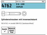 100 x Zyl. Schrauben mit ISK ISO 4762, Werkstoff Duplex...
