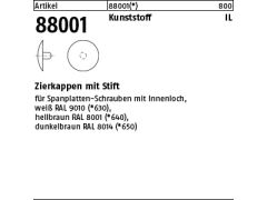 1000 x Zierkappen mit Stift für Schrauben mit Bohrung 2,5 x 15 - RAL8014 Dunkelbraun