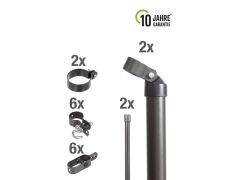Zauneck-Set für Zaunhöhe 1200mm mit Bodenhülse - anthrazit