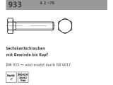 50 x DIN 933 A 2 - 70 Sechskantschrauben mit Gewinde bis...