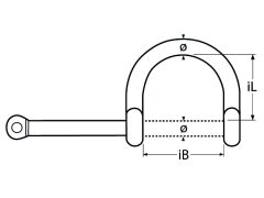 Rundschäkel, weit mit unverlierbarem Bolzen A4  8mm