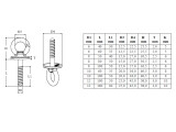 Augbolzen mit Kragen und Holzgewinde, MT-Serie A4  12x100mm