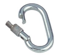 Karabinerhaken mit Sicherheitsmutter, oval A4  10x90mm