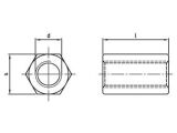 100 Stück Verbindungsmutter / Sechskantmuffen A2 - SW 17 - M10 x 50