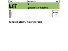 50 x Rändelmuttern DIN 467 Kl.5 M8 verzinkt