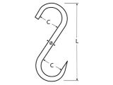 S-Haken, Fleischerhaken A2  5,5x140mm