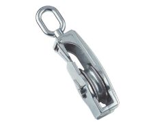 Seil-Klappblock mit Wirbelauge A2/MS  für Seil 14mm, Rolle 50mm