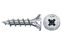 200 x fischer PowerFast II FPF II CZF 4,5x25 BC 200 Senkkopf mit Kreuzschlitz PZ Vollgewinde galvanisch verzinkt, blau passiviert