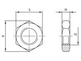 200 x Sechskantmuttern, niedrige Form mit Feingewinde DIN 936 A4-035 M 8X1