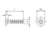 200 x Senkkopfschrauben für Thermoplaste Edelstahl A2 5,0X40 TX20