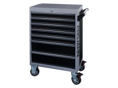 Werkstattwagen bestückt GALAXY mit 7 Schubfächern und 320-tlg. Bestückung und Aktions-Schraubenschlüsseln Schwarz/Silbergrau