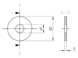 25 Stück U-Scheiben DIN 9021, Edelstahl A2 - 26,0mm für M24