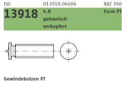 500 x ISO 13918 4.8 Form PT galvanisch verkupfert Gewindebolzen - PT M 5 x 10