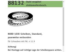 25 x Stahl vergütet zinklamellenbesch. NORD-LOCK-Scheiben, Standard, paarweise verbunden - NL 39