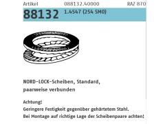 200 x 1.4547 (254 SMO) NORD-LOCK-Scheiben, Standard, paarweise verbunden - NL 5 SS