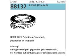 200 x NORD-LOCK-Scheiben, Standard, paarweise verbunden, 1.4547 (254 SMO) : NL 12 SS