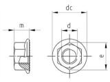 500 x DIN 6923 Muttern m. Flansch und Sperrverzahnung Edelstahl A2 - M5