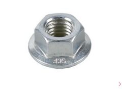 ISO 4161 / DIN 6923 Sechskantmuttern mit Flansch und Sperrverzahnung /8/, verzinkt, M3