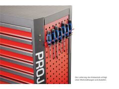 Zubehör Werkstattwagen mit Vierkantlochung Schraubendreherhalter für 7 Schraubendreher Rot