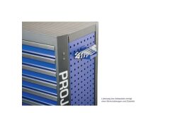 Zubehör Werkstattwagen mit Vierkantlochung Schraubenschlüsselhalter Blau