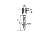 Gabel mit Holzgewinde, gedrehte Ausführung A4 5mm