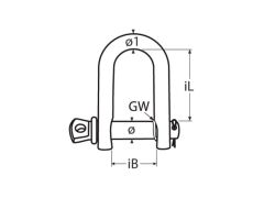 Rundschäkel mit Splint, GK6 Duplex D6 22mm, WLL 3,2 t