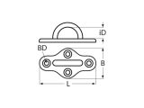 Decksplatte Raute, MT-Serie Duplex D6 81x52mm, Bügel...