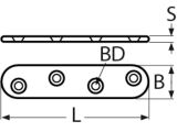 Flachverbinder, gerade, blank A4 100x18mm