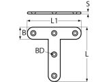 Flachverbinder, T-Form, blank A4 60x15mm
