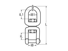Wirbelschäkel "Secur" Auge-Gabel mit TX20+Pin - A4 5x55mm, MT-Serie
