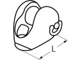 Verdeckbeschlag für Kugelkopf, mit D-Ring, flach