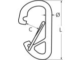 Karabinerhaken mit Steg A4 12x120mm