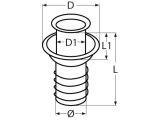 Mini Wasserablauf A2/Gummi für Schlauch 28mm (1...