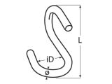 S-Haken 90° A2 für 16mm Tau