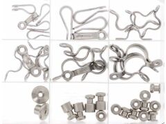 Sortimentskasten Fender- und Leitösen, 45-teilig / A4-AISI 316