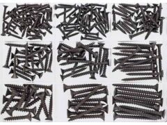 Sortimentskasten Spanplattenschrauben schwarz Senkkopf TX, 210-teilig / A4-AISI 316