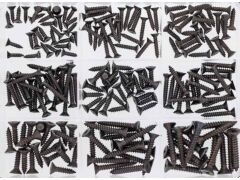 Sortimentskasten Blechschrauben schwarz Senkkopf, 200-teilig/ A4-AISI 316