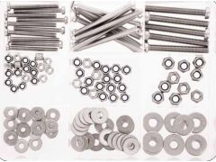 Sortimentskasten Metr. Schrauben Zylinderkopf + Scheiben und Muttern, 125-teilig / A4-AISI 316