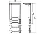 Teleskopbadeleiter m. Griff, Montage auf Plattform A4/Kunststoff 415-1115x305mm, 4-stufig, weiß