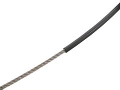 Edelstahldrahtseil 7x7 sZ PVC farbig ummantelt 4/PVC, 1570N/mm², 4/6mm schwarz RAL 9005 (1.000m)