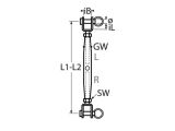 Wantenspanner Gabel-Gabel A4 M22, Bolzen 22mm