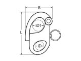 Schnappschäkel A4 35x23mm, unverlierbarer Bolzen