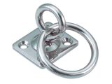 Augplatte eckig mit Wirbel und Ring A4 50x50mm, Ring 8x50mm