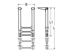 Teleskop Badeleiter für Montage auf Plattform 415-1115x305 - 4-stufig weiß