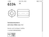 100 x Sechskantmuttern DIN 6334 Kl.10 3 d M6 SW10...