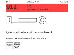 100 x DIN 912 8.8 Zylinderschrauben mit Innensechskant M10 x 45 verzinkt