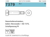 50 x ISO 7379 f9 Pass-Schulterschrauben, Schaftpassung 12...