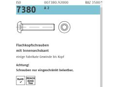200 x ISO 7380-1 Flachkopfschrauben mit Innensechskant M8 x 55 Edelstahl A2