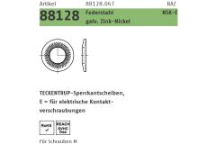 1000 x Federstahl Form E galv. Zink-Nickel TECKENTRUP-Sperrkantscheiben NSK für elektrische Kontaktverschraubungen NSK-E 8 Zink-Nickel