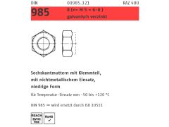 25 x DIN 985 8 Sechskantmuttern mit Klemmteil, mit nichtme. Einsatz, nied. Form, M24 verzinkt